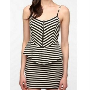 Sparkle & Fade striped peplum mini dress